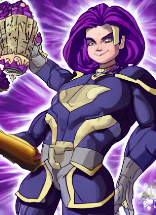 Image similar to Screenshot of Thanos in a cute maid outfit