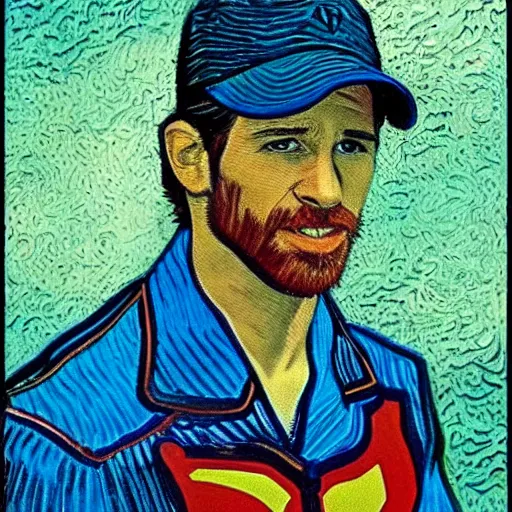 Image similar to an artistic portrait of a young steven spielberg, high quality, studio photography, colourful, hero, 1 9 8 8, heroic, beautiful, in the style of vincent van gogh