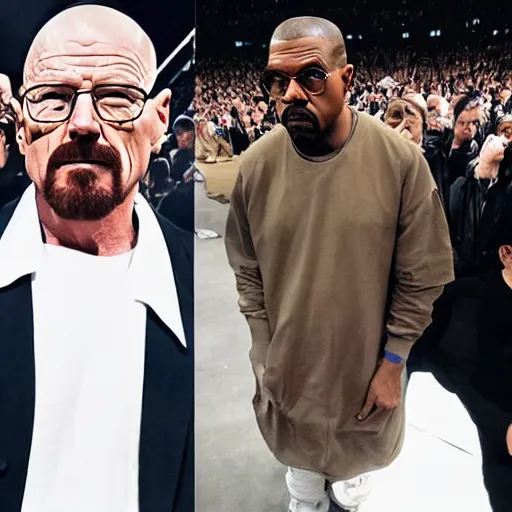 Image similar to Walter White's surprise appearance at Kanye West's St Pablo Tour