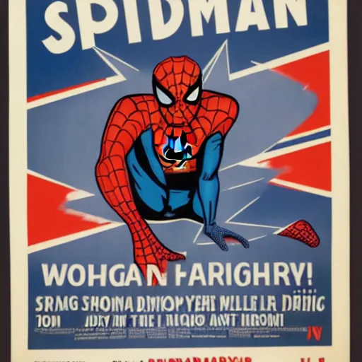 Image similar to Spider man in British propaganda poster