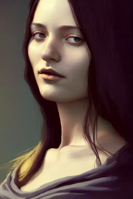 Image similar to beautiful portrait of a woman, negative no not mona lisa pose, gta v, stephen bliss, unreal engine, fantasy art by greg rutkowski, loish, rhads, ferdinand knab, makoto shinkai and lois van baarle, ilya kuvshinov, rossdraws, tom bagshaw, global illumination, radiant light, detailed and intricate environment