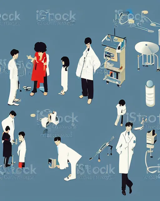 Image similar to science lab. clean cel shaded vector art. minimalist illustration art by tatsuro kiuchi and kilian eng