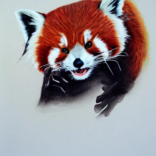 Prompt: red panda by Yuumei