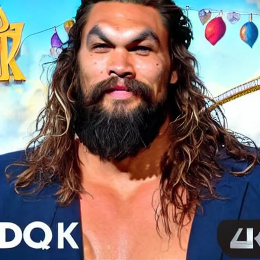 Image similar to Jason momoa As seen in Pixar animated movie up 4K quality super realistic