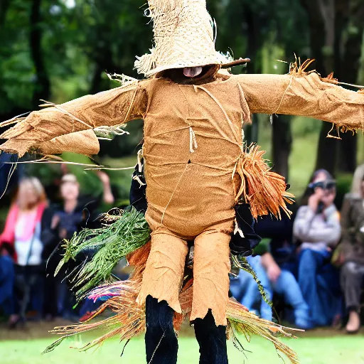 Prompt: a scarecrow doing a catwalk, famous, show