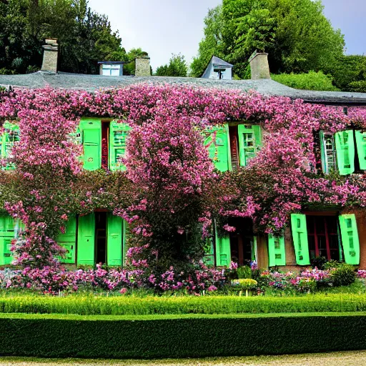 Prompt: the house of Claude Monet in the town of Giverny, France