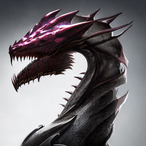 Image similar to stunning headshot of a beautiful anthropomorphic robot female dragon, with smooth and streamlined armor, standing and posing elegantly, well detailed dragon head with epic LED eyes and a beautiful organic maw with the pov looking inside, sharp and dangerous sleek design, two arms, beautiful digital art, artstation, DeviantArt, FurAffinity, professional, depth of field, close-up, hd, octane render, sunset lighting