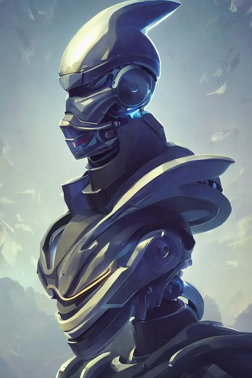 Image similar to epic mask helmet robot ninja portrait stylized as fornite style game design fanart by concept artist gervasio canda, behance hd by jesper ejsing, by rhads, makoto shinkai and lois van baarle, ilya kuvshinov, rossdraws global illumination radiating a glowing aura global illumination ray tracing hdr render in unreal engine 5