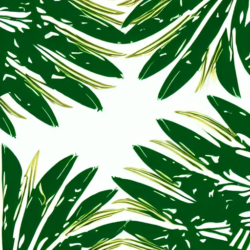 Prompt: gold emerald palm leaves vector background, 8 k ultra resolution