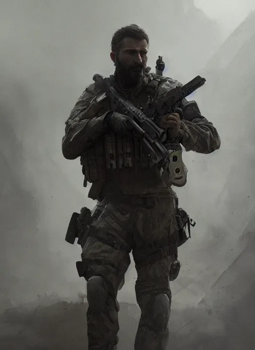 Image similar to a photorealistic dramatic hyperrealistic full frame render of call of duty modern warfare ghost character by wlop, greg rutkowski, alphonse mucha, beautiful dynamic dramatic dark moody lighting, shadows, cinematic atmosphere, artstation, concept design art, octane render, 8 k