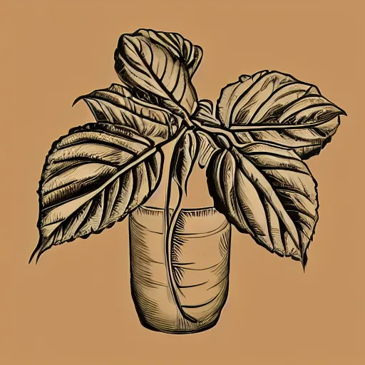 Image similar to coffee plant, hand drawn, engraved vector, by alexanderpokusay