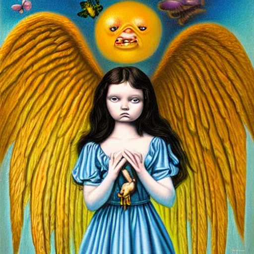 Image similar to Angel painting by Mark Ryden and Todd Schorr highly detailed