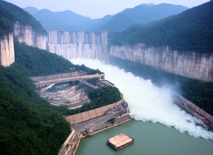 Image similar to the three gorges damn exploding