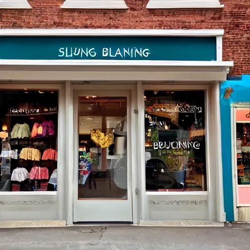 Prompt: a store front that says blessing