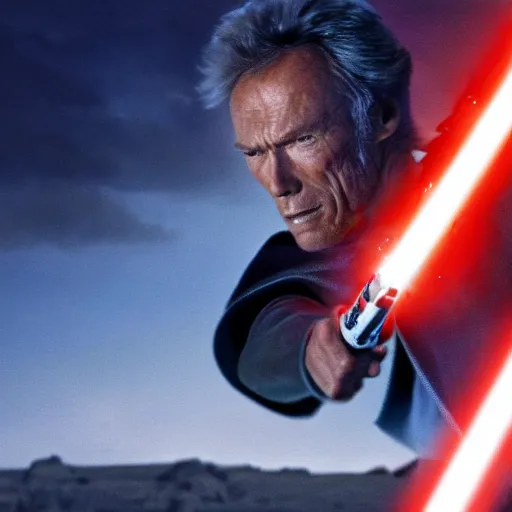 Image similar to clint eastwood as a jedi in star wars episode 3, 8k resolution, full HD, cinematic lighting, award winning, anatomically correct