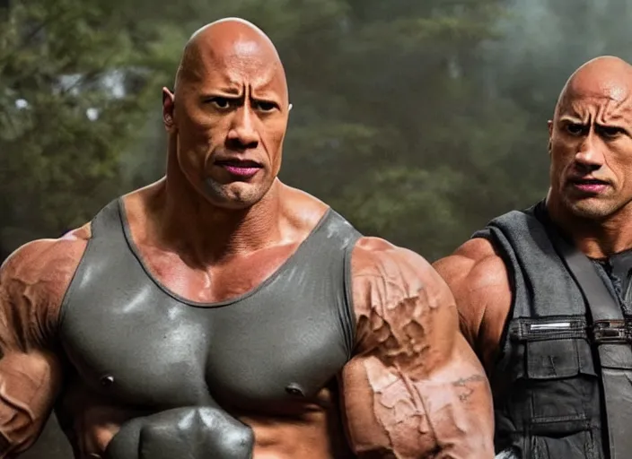 Prompt: film still of dwayne the rock johnson as homelander in the new the boys movie, 4 k