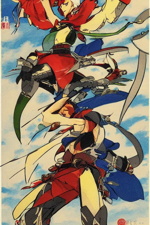 Prompt: Anthropomorphic bird fighter by Capcom, Akiman, Kinu Nishimura, Daigo Ikeno