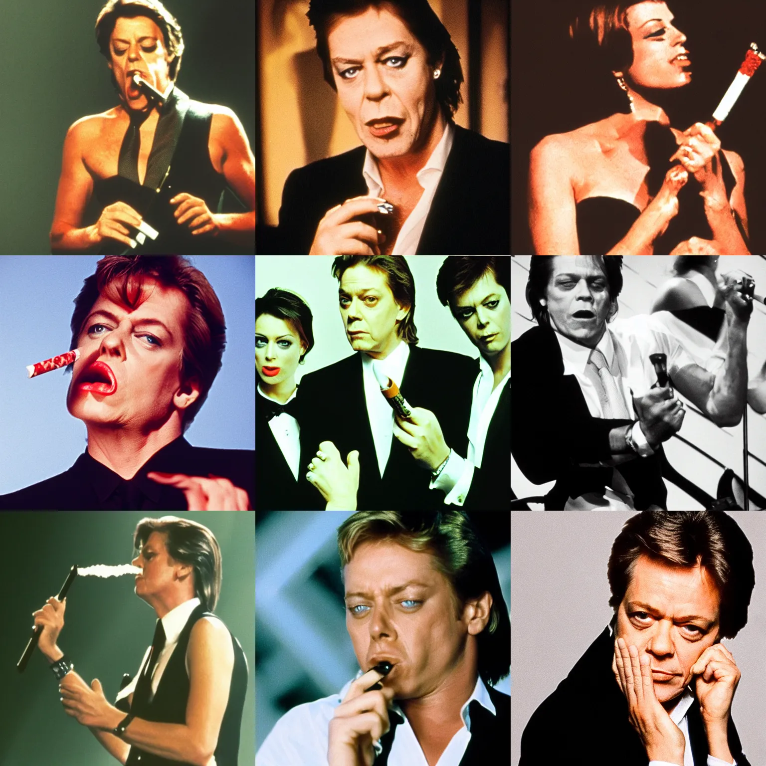 Prompt: Robert palmer addicted to love, smoking a big joint