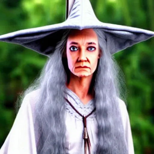 Image similar to a female version of gandalf, gandalf as a woman