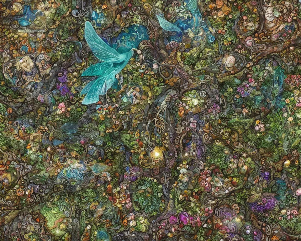 Image similar to grand city of the fae, cobblestone, faerie, fanciful