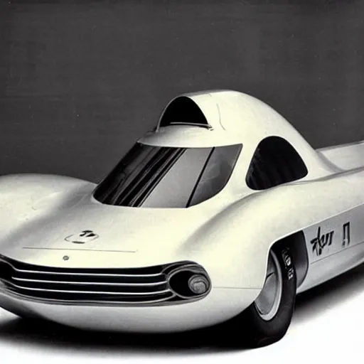 Image similar to 1 9 6 0 s rocket car concept, retrofuturism, le mans,