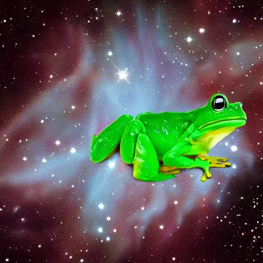 Prompt: nebula in the shape of a frog