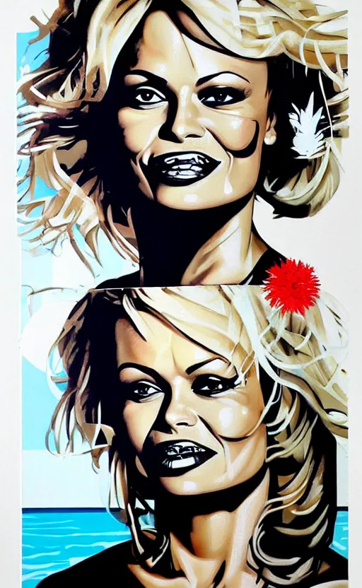 Prompt: a portrait of pamela anderson ( bay watch ), by sandra chevrier