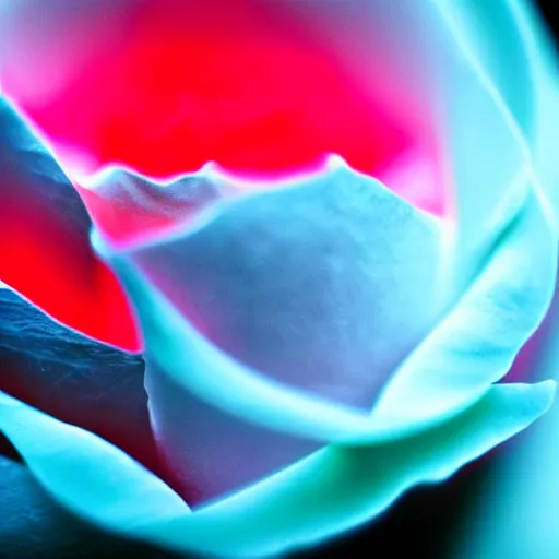 Image similar to award - winning macro of a beautiful black rose made of glowing molten magma