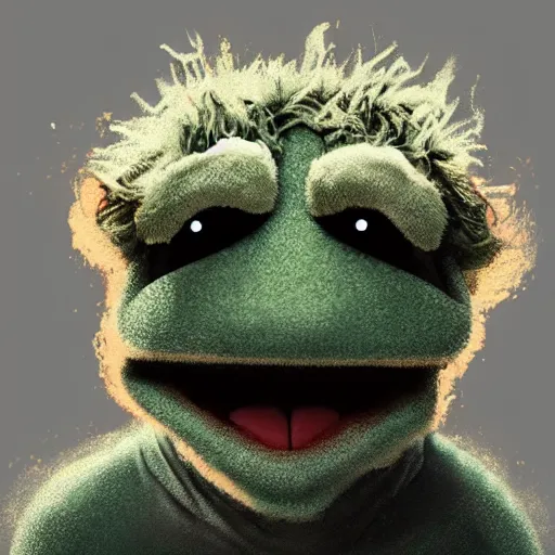 Image similar to portrait of mark zuckerberg as a muppet, very detailed, art contest winner on behance, trendy on deviant art, by artgem, greg rutkowski