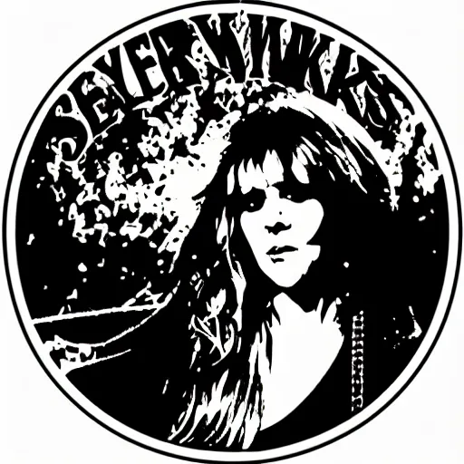 Image similar to stevie nicks playing guitar and singing, sticker - art, svg vector, adobe - illustrator