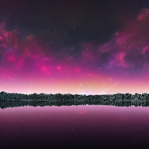Image similar to lake made of the eternal that is reflecting the cosmos at night with countless stars, superior quality, intricate quality, viscous liquid, surreal, highly detailed, real camera, real photo, award winning quality, 8 k, art by artstation