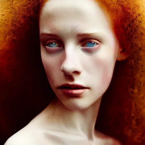 Image similar to photographic portrait of a stunningly beautiful english renaissance female in soft dreamy light at sunset, beside the ocean, soft focus, contemporary fashion shoot, in a denis villeneuve and tim burton movie, by edward robert hughes, annie leibovitz and steve mccurry, david lazar, jimmy nelsson, extremely detailed, breathtaking, hyperrealistic, perfect face, octane render