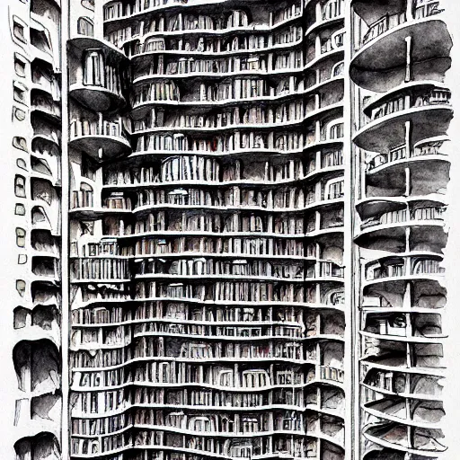 Prompt: Apartment complex made of tubes, by Mattias Adolfsson!!!!, greeble!!, modern European ink painting, storybook illustration, watercolor