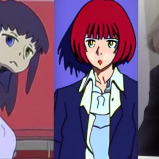 Image similar to theresa may cameo in neon genesis evangelion. theresa anime