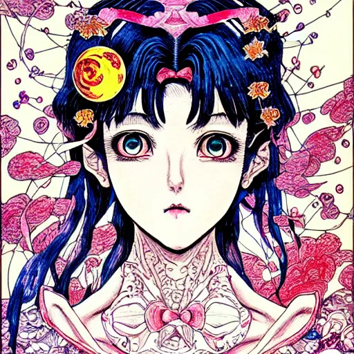 Prompt: prompt: Portrait painted in Sailor Moon style drawn by Vania Zouravliov and Takato Yamamoto, inspired by Fables, intricate acrylic gouache painting, high detail, sharp high detail, manga and anime 2000