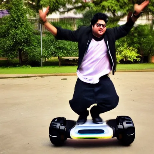 Prompt: tanmay bhat ~ on a hoverboard ~
