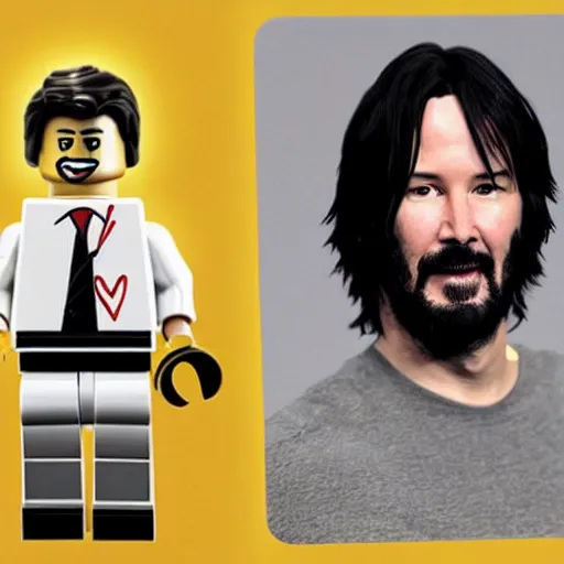 Image similar to keanu reeves as a lego man