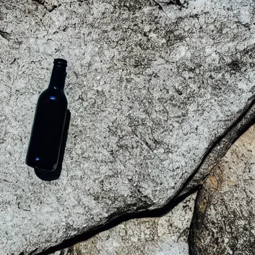 Image similar to bottle on a rock floating in the blue water surrounded by plethora of fauna and flora, bright blue skies up close shot, white background, zen, light, modern minimalist f 2 0 clean