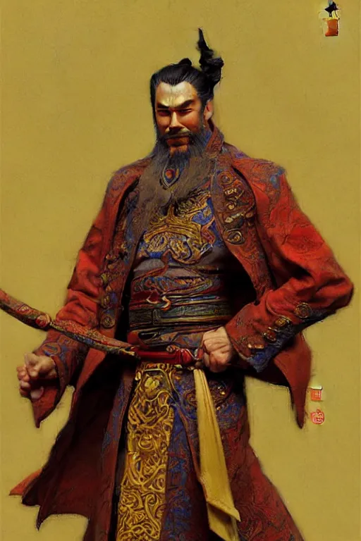 Image similar to wizard, character design, ming dynasty, colorful, painting by gaston bussiere, craig mullins, j. c. leyendecker, tom of finland