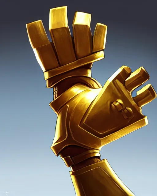 Prompt: a tiny kid with one massive gauntlet made of solid gold, smooth, intricate, elegant, digital painting, artstation, concept art, sharp focus, illustration, art by ufotable studios,