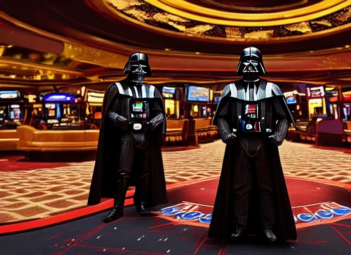 Image similar to Darth Vader goes to a casino in the new Star Wars movie, 4k