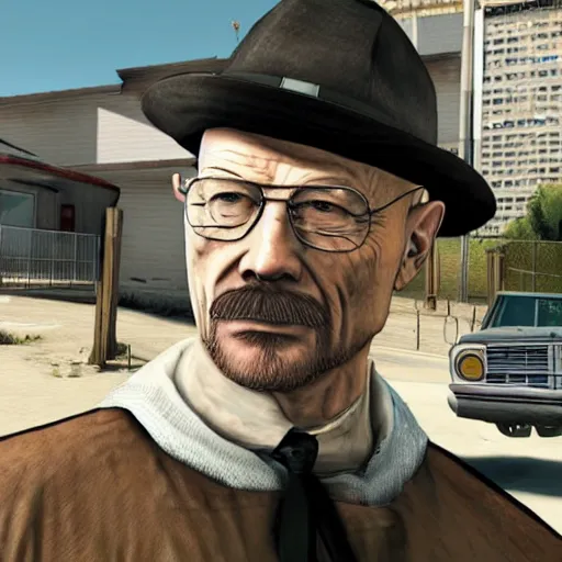 Image similar to Walter White as a GTA V loading screen