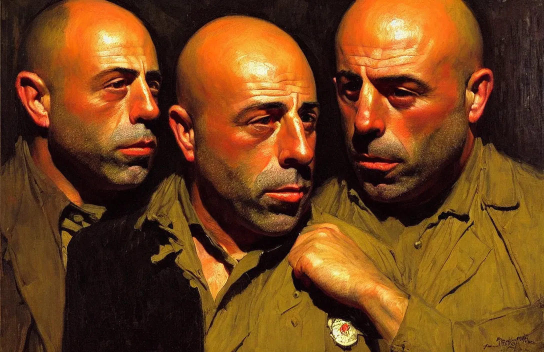 Prompt: portrait of joe rogan!!!!!!!!!!!!!!!!!!!!!!!!!!!, detailed face, detailed painting, detailed no. 1 0 downing street, epic lighting, by ilya repin and phil hale