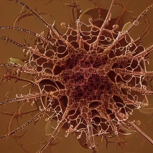 Prompt: scientific illustration of ants made of fractal crystals, concept art