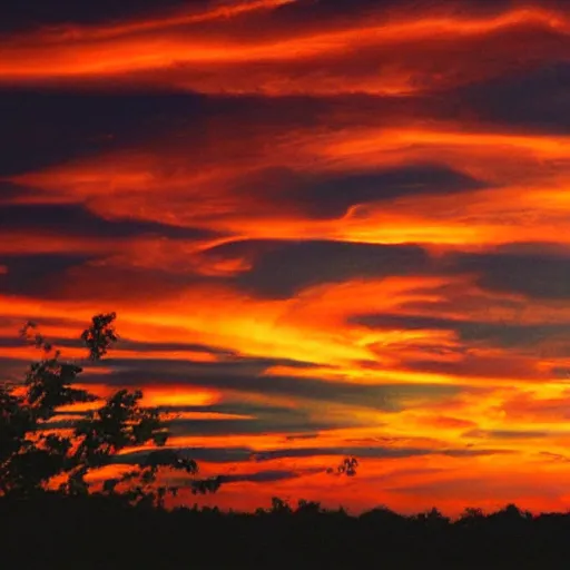 Image similar to sunset clouds that look like a screaming chucky doll