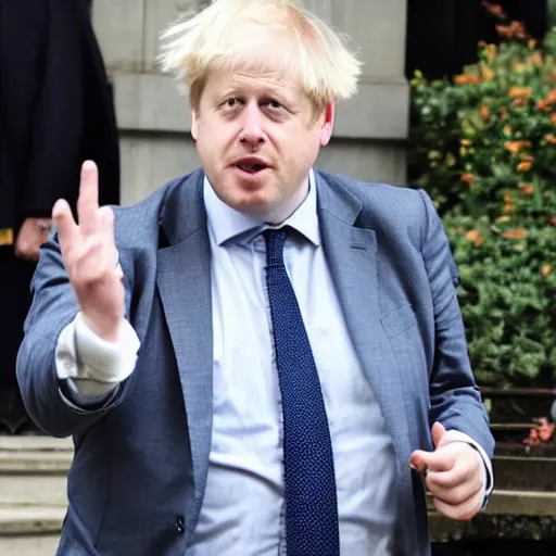 Prompt: Boris Johnson breaking the simulation