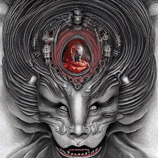 Image similar to naraka buddhist demon korean female, happy female alien, tubular creature, blood vessels, no face, dystopian surrealism, alex ries zdzisław beksinski, symmetrical long head, smooth marble surfaces, smooth marble surfaces, detailed ink illustration, detailed ink illustration, raiden metal gear, cinematic smooth stone, deep aesthetic, concept art, intricate