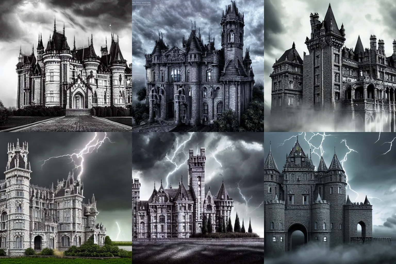 Prompt: A extremely highly detailed majestic hi-res beautiful, highly detailed white brick immaculate castle in black scary storm clouds high detail,ethereal, dramatic lightning, rim light, hyperrealistic, photorealistic, octante render, elegant, cinematic, high textures, hyper sharp, 8k, insanely detailed and intricate, graphic design, cinematic atmosphere, hypermaximalist, hyper realistic, super detailed, 4k HDR hyper realistic high quality smiling by Michelangelo Merisi da Caravaggio,