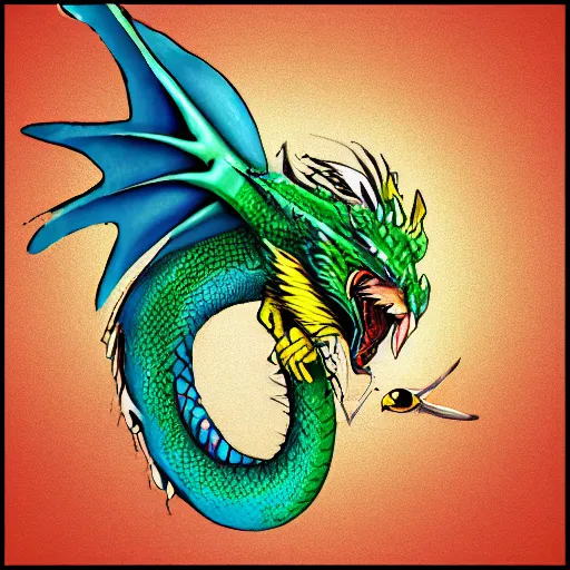 Prompt: A Dragon & Budgie Hybrid Profile Picture