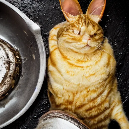 Prompt: michelin star food photography of a cooked cats head